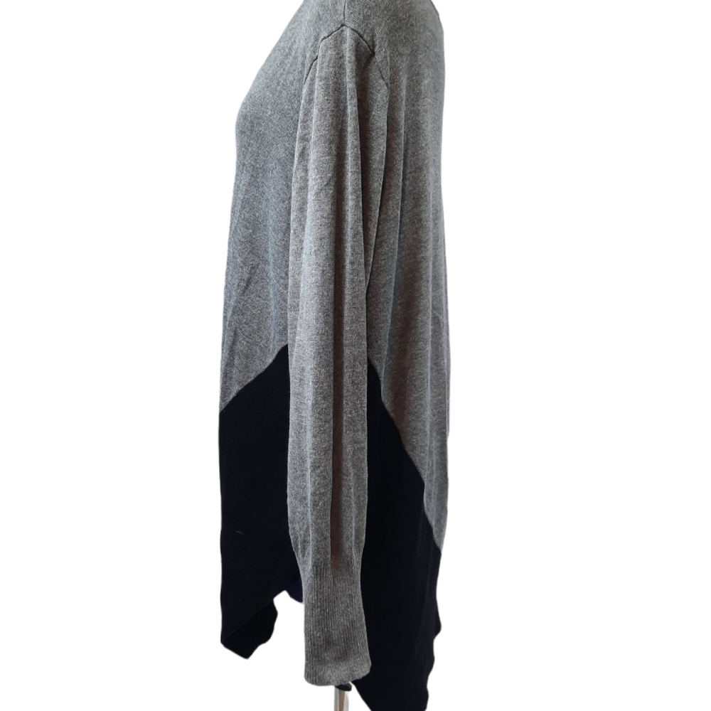 Anthropologie Peyton‎ Primrose Color Block Sweater Gray Black 2X Women's Plus - Picture 3 of 9